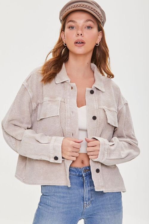 Reverse Fleece Drop-Sleeve Jacket | Forever 21 (US)
