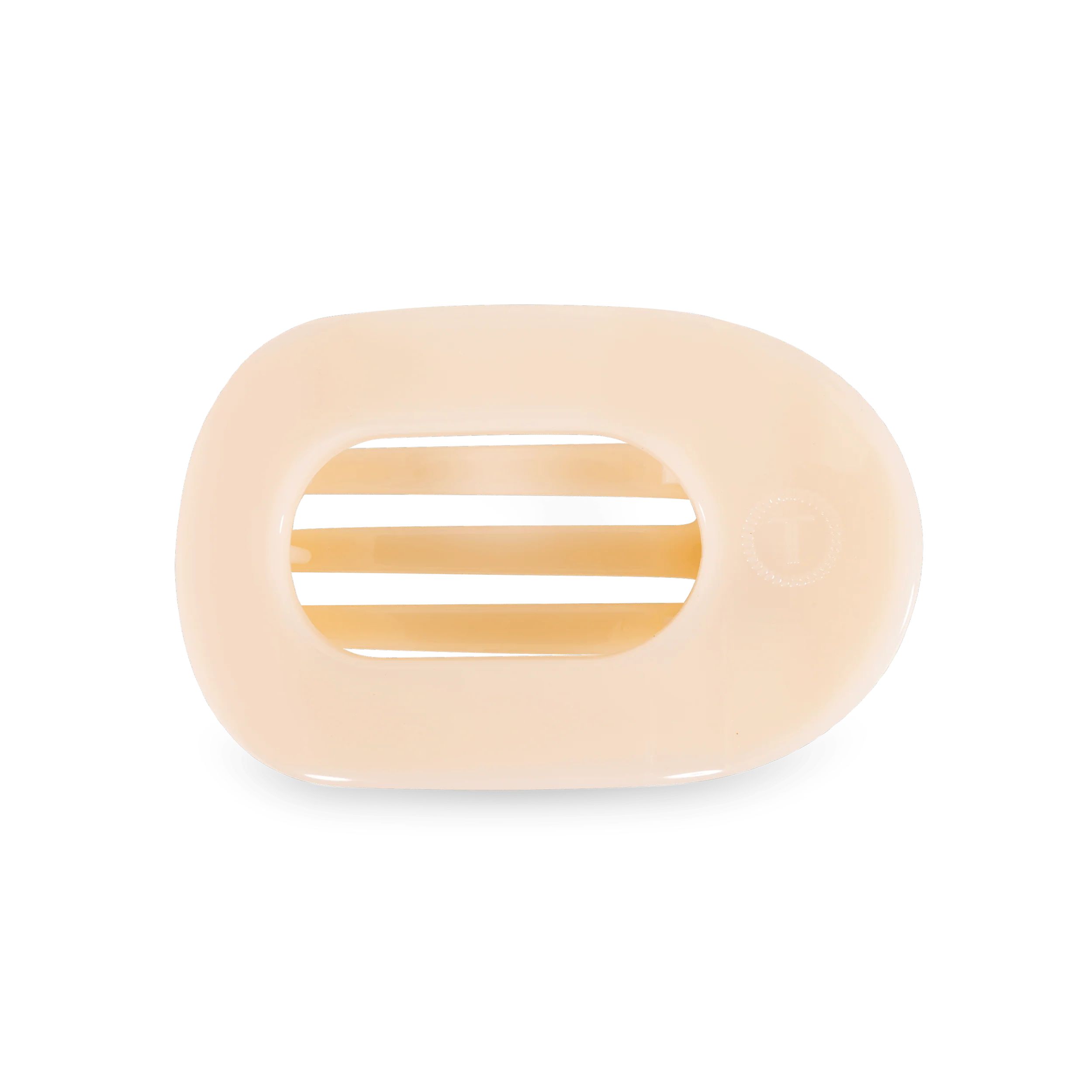 Almond Beige Medium Flat Round Clip | TELETIES