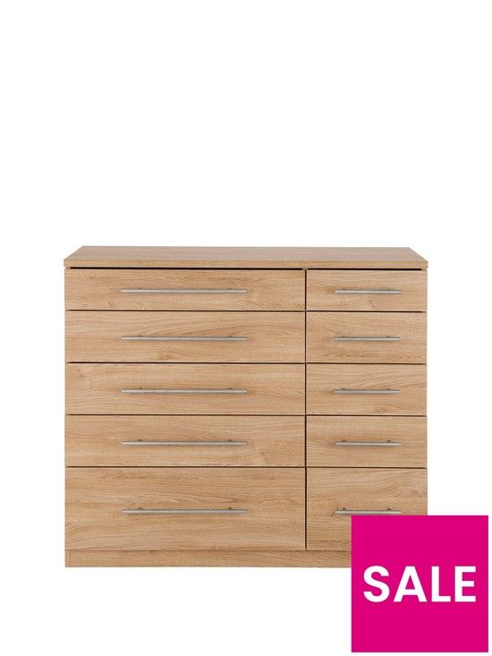 Home Essentials - Prague 5 + 5 Graduated Chest of Drawers | Very (UK)