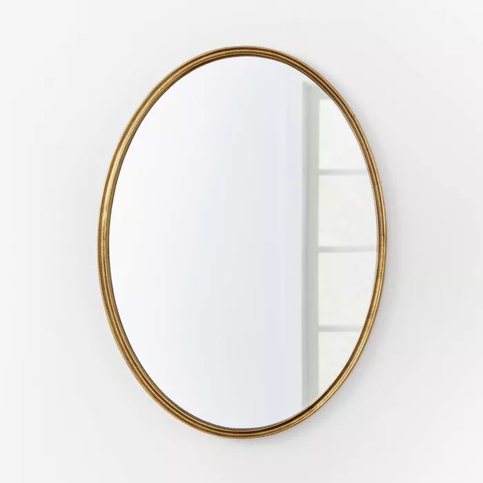 26" x 36" Oval Shape Antique Mirror Brass - Threshold™ designed with Studio McGee | Target
