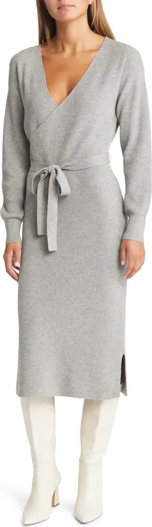 Chelsea28 Long Sleeve Faux Wrap Sweater Dress | Nordstrom | Nordstrom