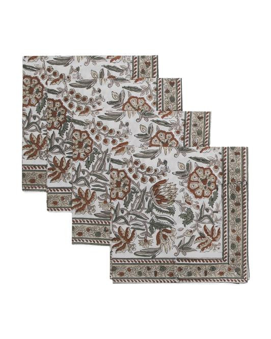 Set Of 4 Cotton Kyoto Amber Napkins | TJ Maxx
