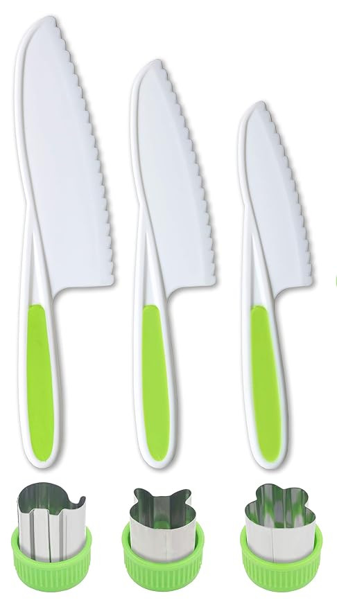 Tovla Knives for Kids 3-Piece Nylon Kitchen Knife and Baking Set: Cooking Knives and Cookie Cutte... | Amazon (US)