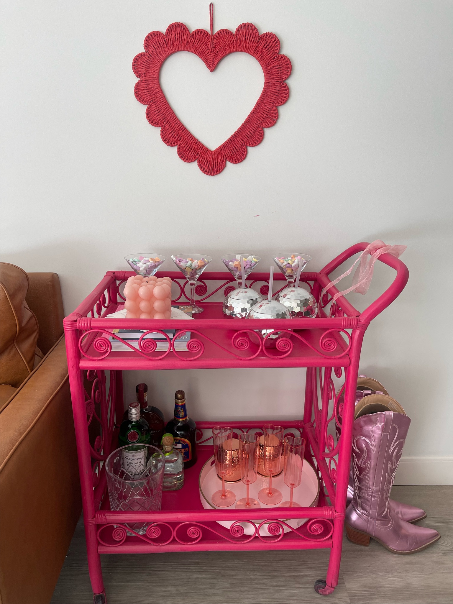 Love this Valentine’s Day decor for my bar cart 🩷🤍💕💝❤️

#LTKParties #LTKSeasonal #LTKHome