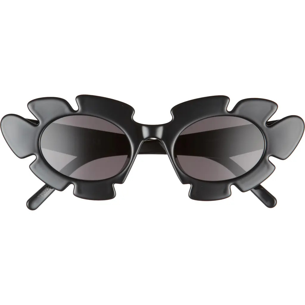 Loewe 47mm Tinted Oval Sunglasses in Shiny Black/smoke at Nordstrom | Nordstrom
