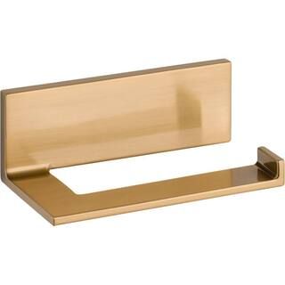 Vero Single Post Toilet Paper Holder in Champagne Bronze | The Home Depot