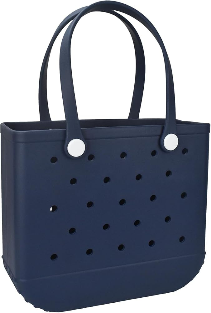 futaiphy Medium Beach Bag Rubber Tote Bag, Durable Open Tote Bag with Holes for Sports Beach Pool... | Amazon (US)