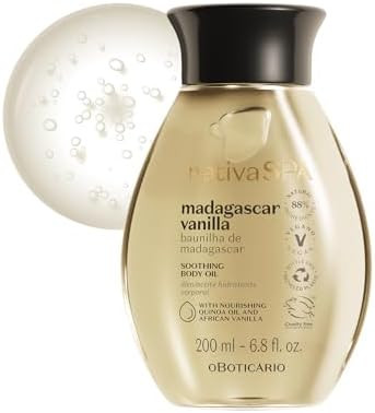 Nativa SPA by O Boticário, Madagascar Vanilla Body Oil, Soothing & Moisturizing, 6.8 Ounce | Amazon (US)