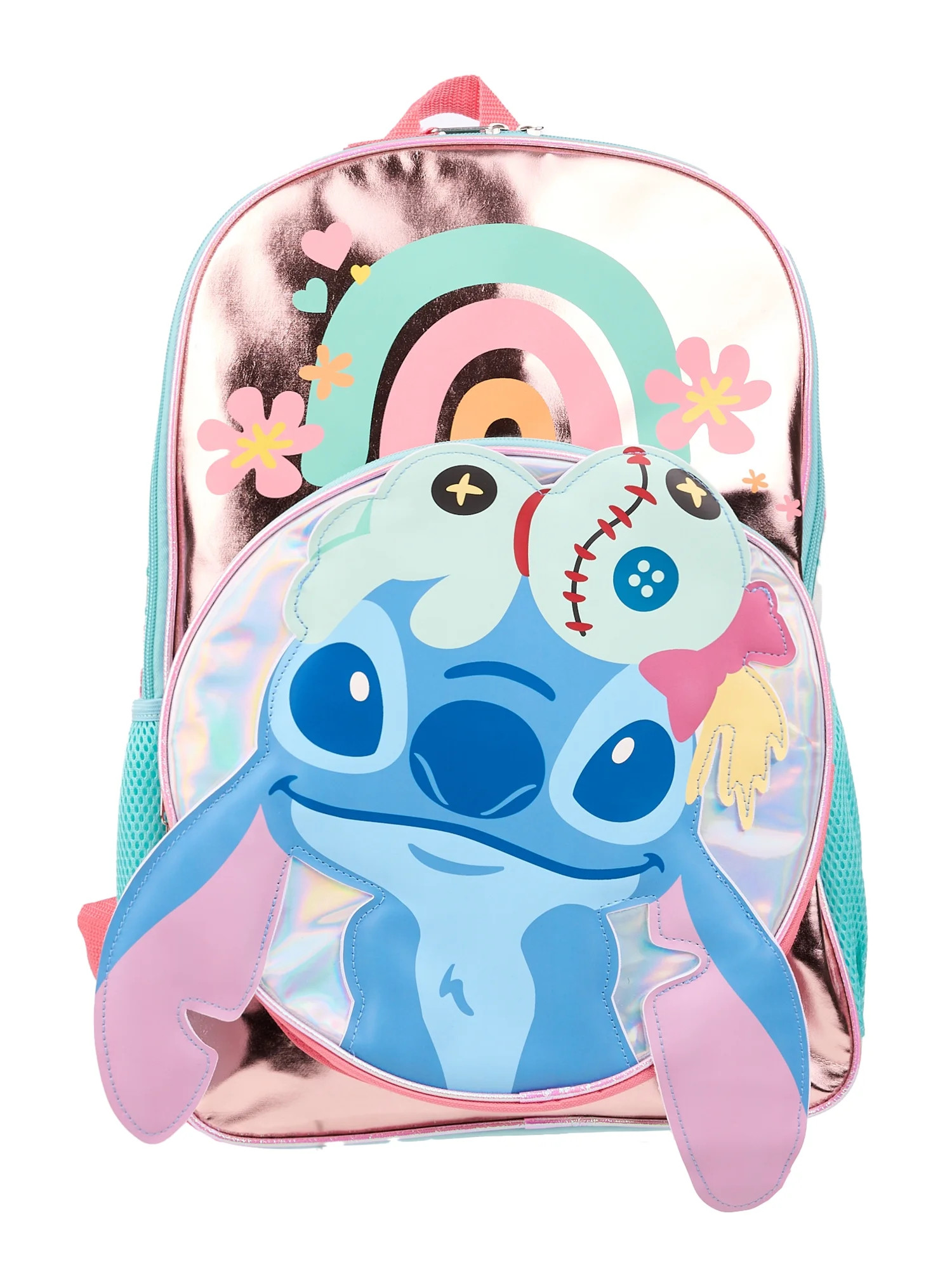 Disney Lilo & Stitch Girls' 17" Iridescent Rainbow Scrump Backpack, Mint Green | Walmart (US)