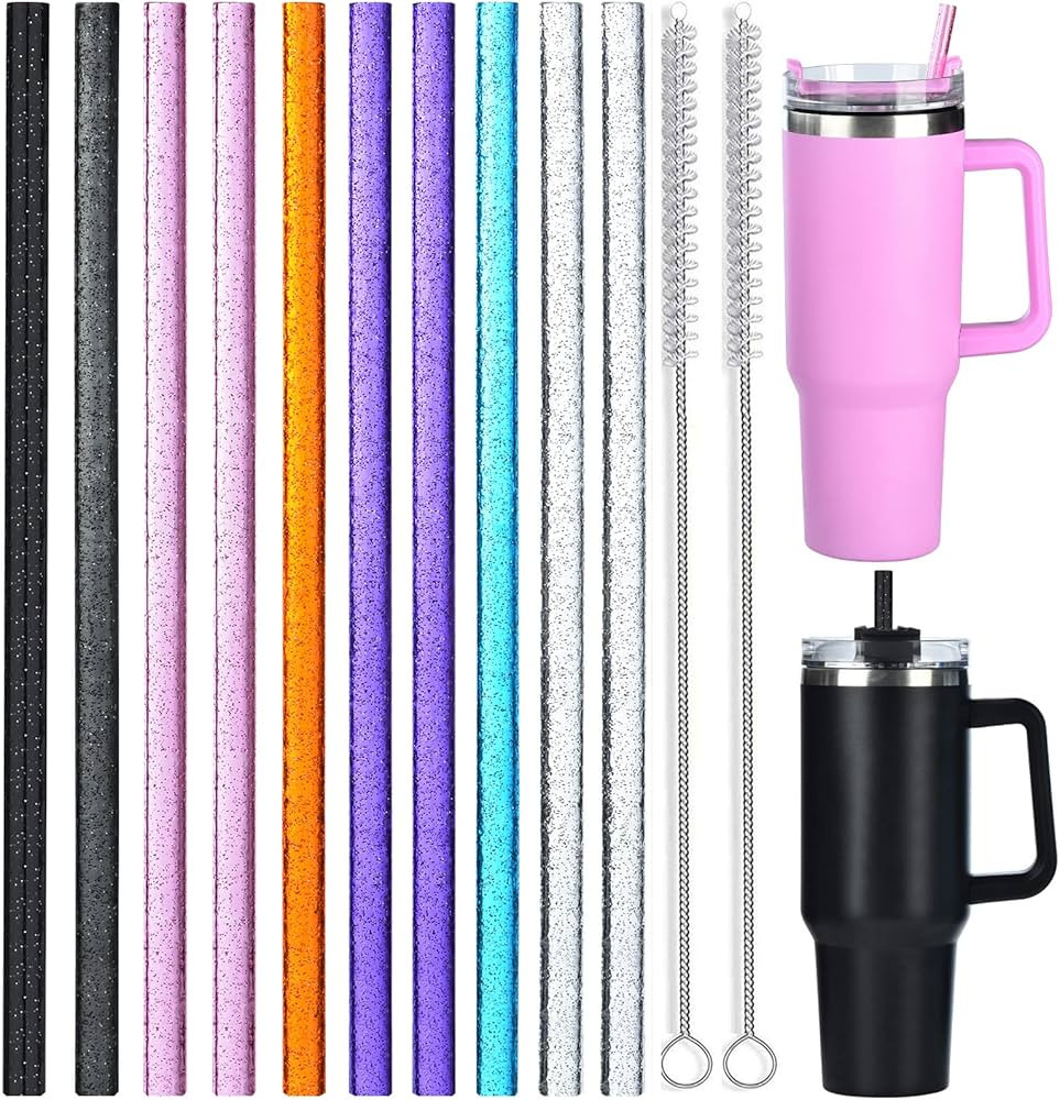 ALINK 10 Pack Color Replacement Straws for Stanley 40 oz 30 oz Tumbler, 12 in Long Reusable Plast... | Amazon (US)