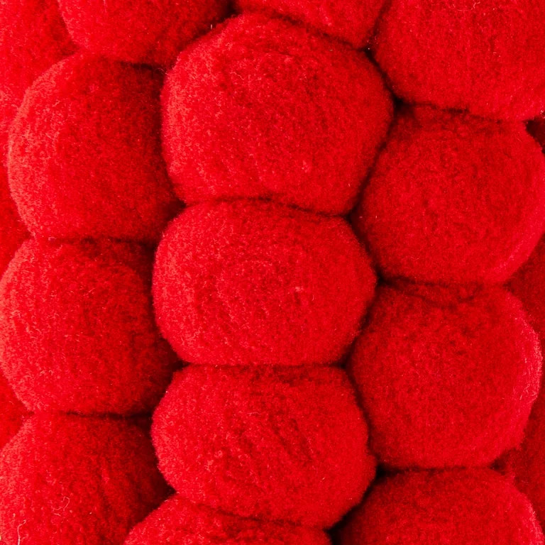 Valentine's Day Red Pompom Heart Wreath, 16", by Way To Celebrate | Walmart (US)