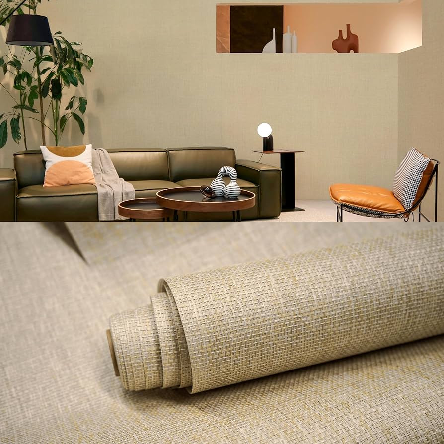 Ansehan W704 Terraces Natural Paper Weave Grasscloth Wallcovering, 36" W x 8 Yard L - Modern Text... | Amazon (US)