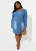Studded Denim Bodycon Dress | Ashley Stewart