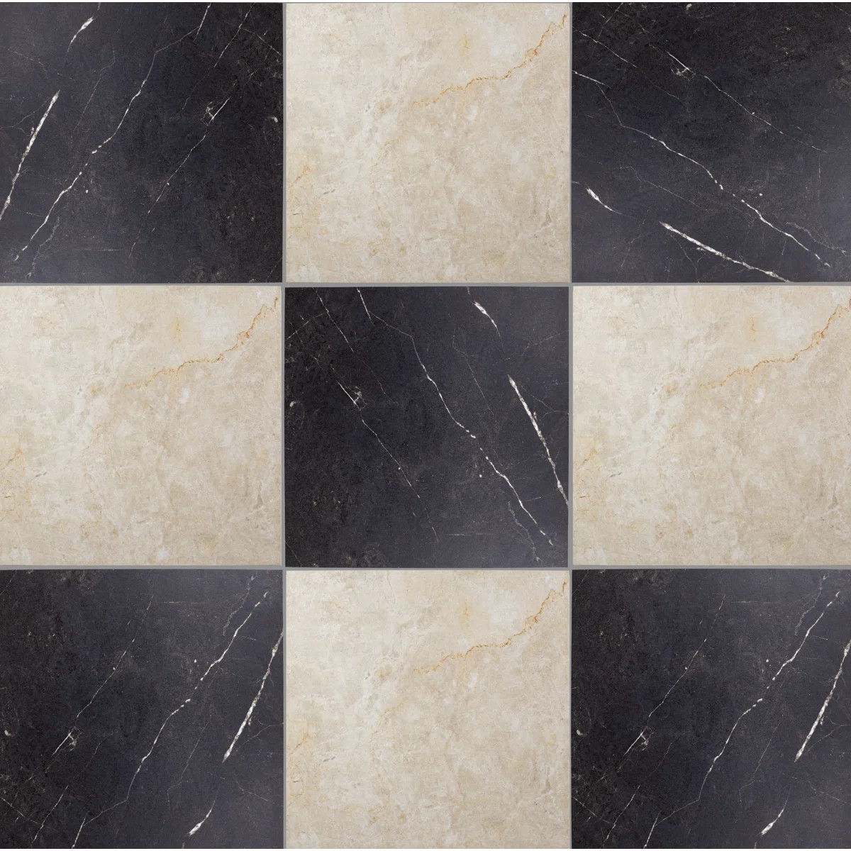 Italian Checkerboard 12" x 12" Porcelain Marble Look Floor And Wall Tile (23.24 Sq. Ft. / Case) | Wayfair North America