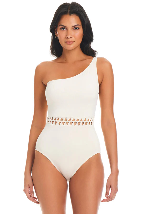 Pulling Strings One Shoulder One Piece Swimsuit | Bleu Rod Beattie