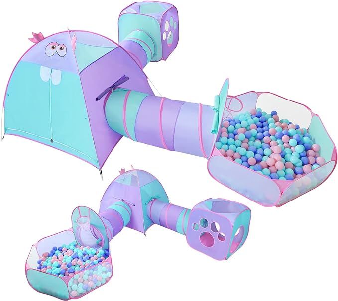 Kidoodler 5pc Ball Pit Tent with Tunnel, Play Tent with Crawl Tunnel, Gift for Girls Boys Babies ... | Amazon (US)