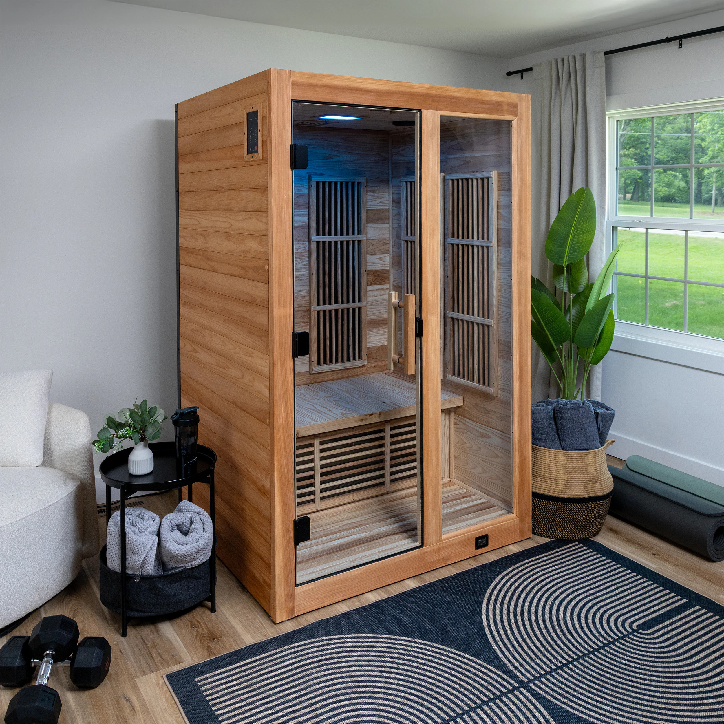 Backyard Discovery 77-in H x 41.5-in W x 47.75-in D Wood Infrared sauna one_size | 2504455COM | Lowe's