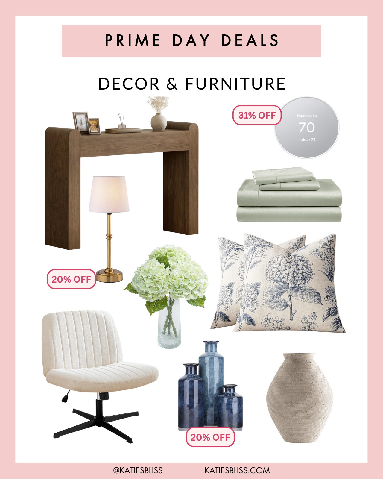Amazon Prime Day Deals ✨ decor & furniture 

Sale Alert. Markdowns. Deals. Prime. Home. Decor. Pillow. Chair. Side table. Sheets. Faux flowers. Vase. Lamp.

#LTKHome #LTKSaleAlert