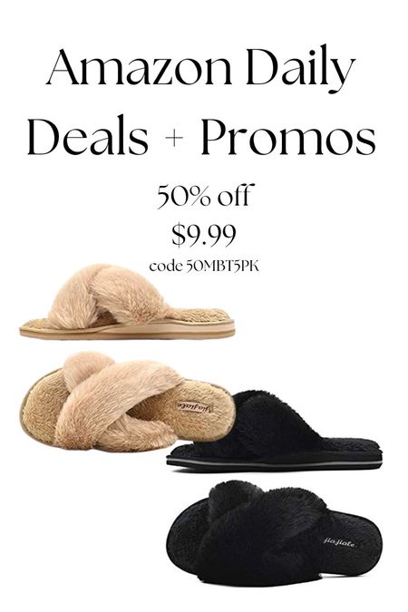 Amazon, daily deal and promo code on neutral, fuzzy slippers #ltkunder10 under $10 

#LTKSeasonal #LTKsalealert #LTKunder50