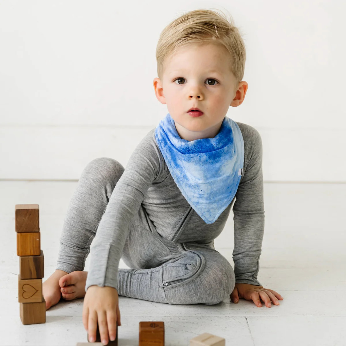 Blue Watercolor Bandana Bib | Little Sleepies