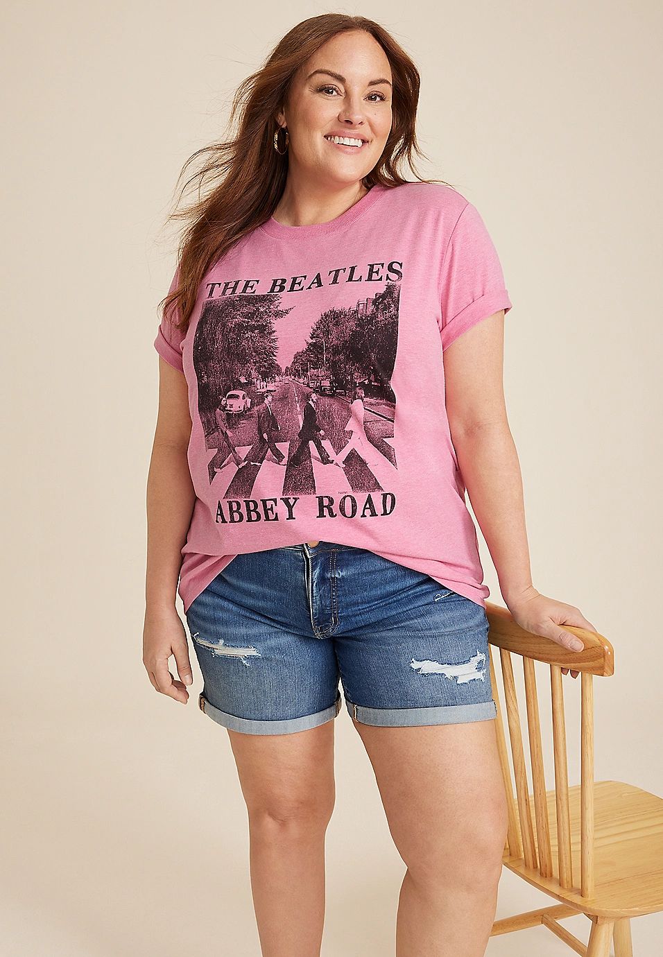 Plus Size Beatles Graphic Oversized Tee | Maurices