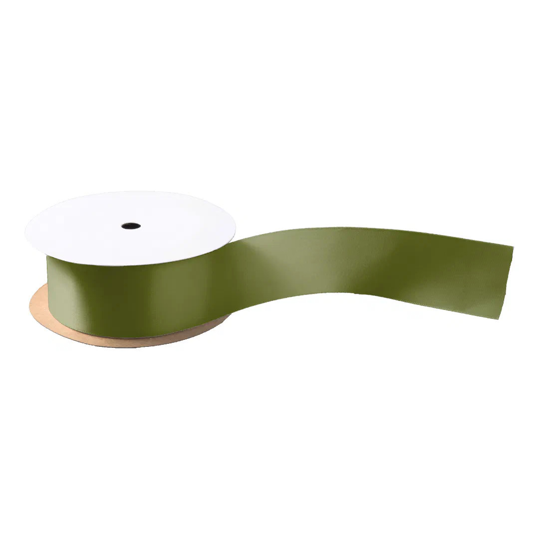 Olive Green Solid Color Satin Ribbon | Zazzle | Zazzle