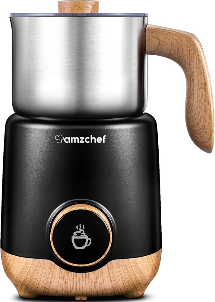 AMZCHEF 8-IN-1 Milk Frother and Steamer 550 Watts, 21 oz Split Stainless Steel Automatic Milk Ste... | Amazon (US)
