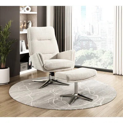 Modern Gray Chenille Swivel Chair With , Plywood Frame And Foam Seat, Silver Metal Base For Style, 300Lb Weight Capacity, Living Room Furnishing Struc | Wayfair North America