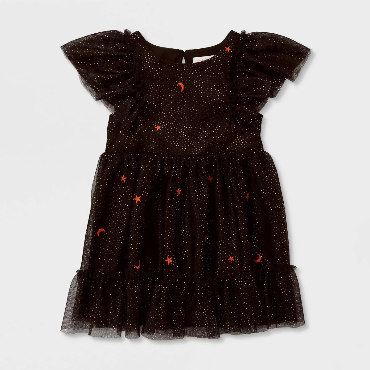 Toddler Girls' Embroidered Star & Moon Tulle Dress - Cat & Jack™ Black 4T | Target