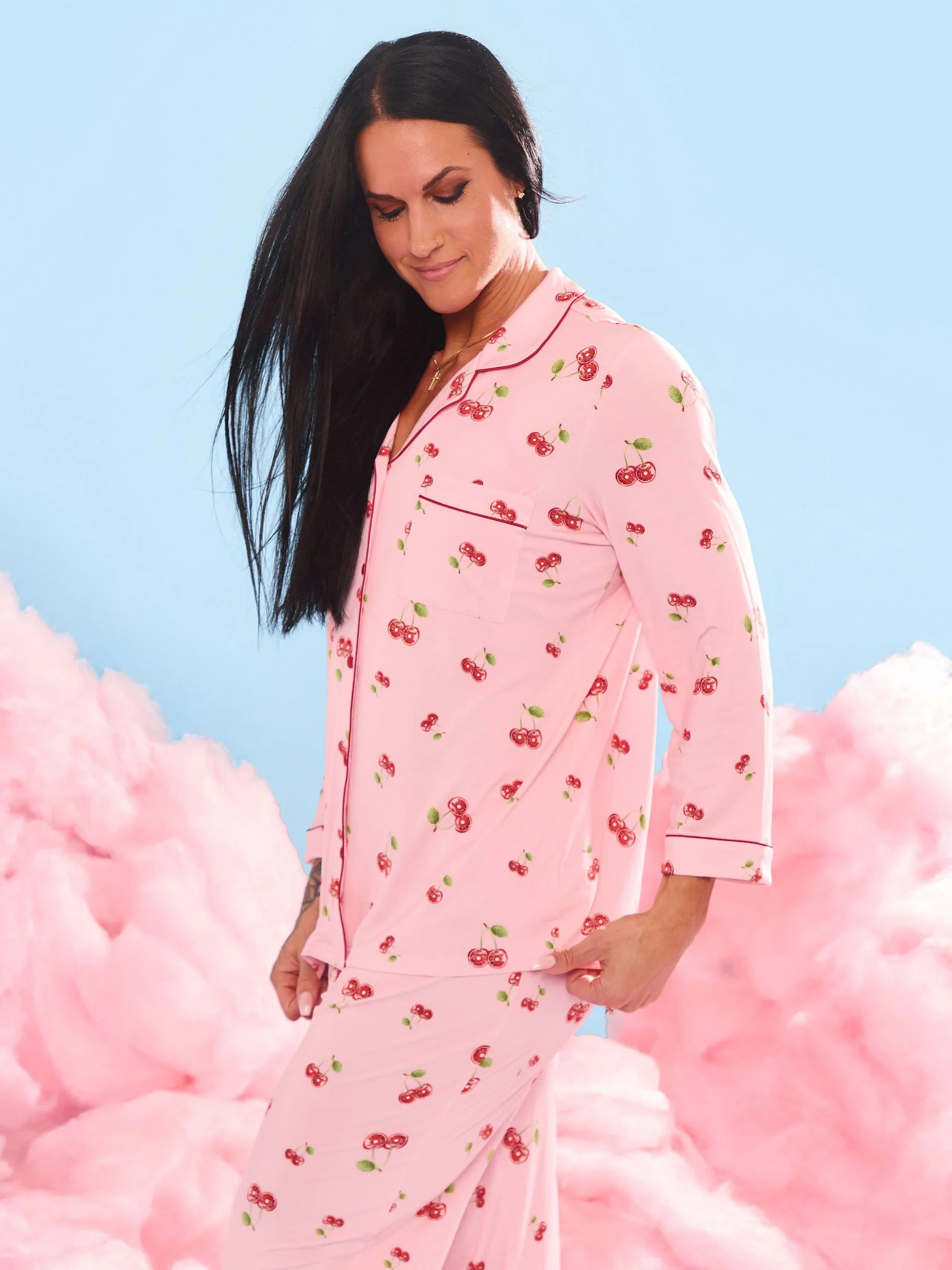 Pajama Pants Set - Cherry Print | Buffbunny Collection