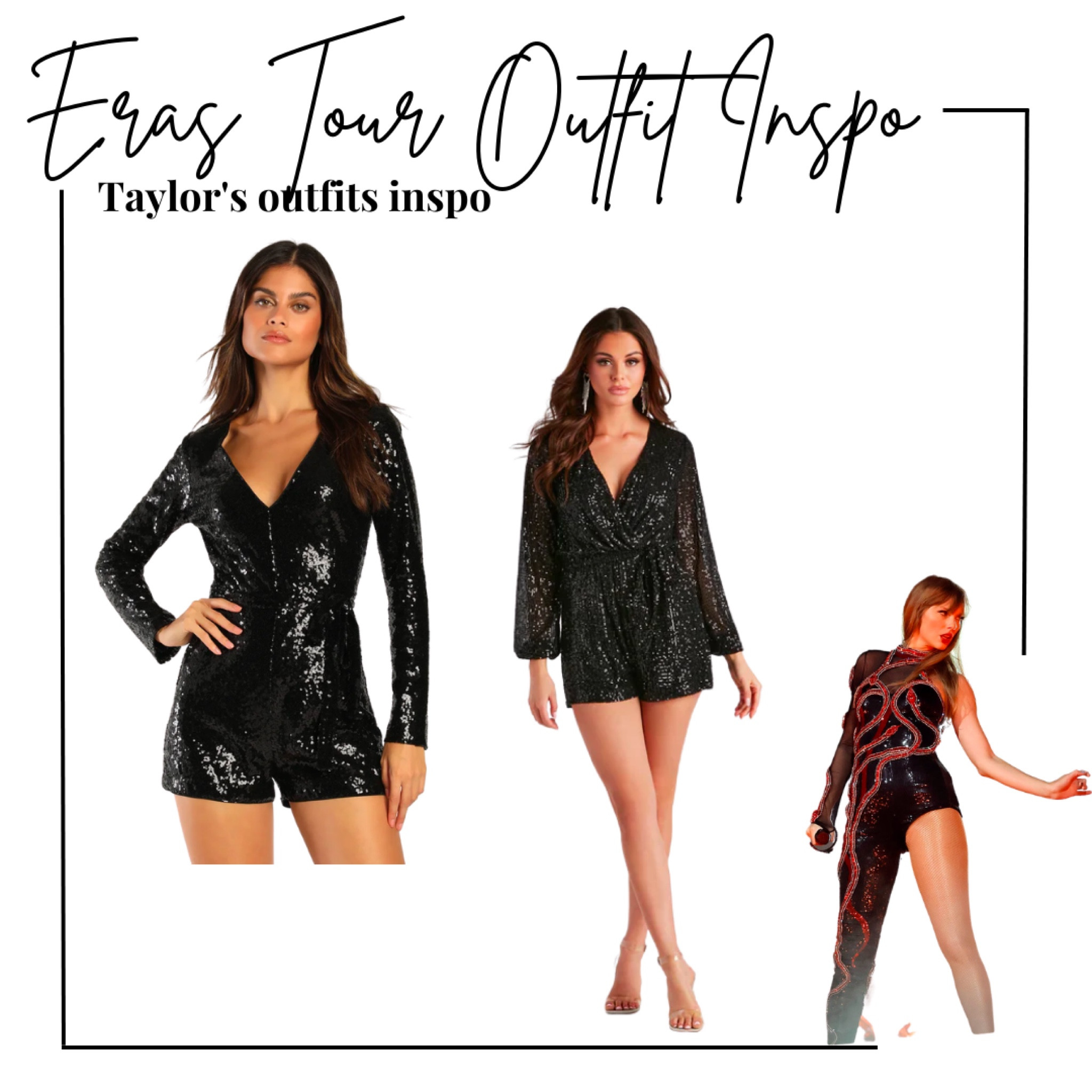 Taylor swift eras Outfit inspo - Taylor’s réputation black sequin jumpsuit - betsey Johnson black rhinestone ankle boots linked also along with amazon version 
.
Amazon finds, lulu’s, concert outfit, festival outfit, ootd, outfit inspo, reputation era, affordable Outfit, get the look

#LTKFestival #LTKFind #LTKwedding
