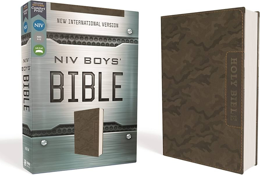 NIV, Boys' Bible, Leathersoft, Brown Camo, Comfort Print | Amazon (US)