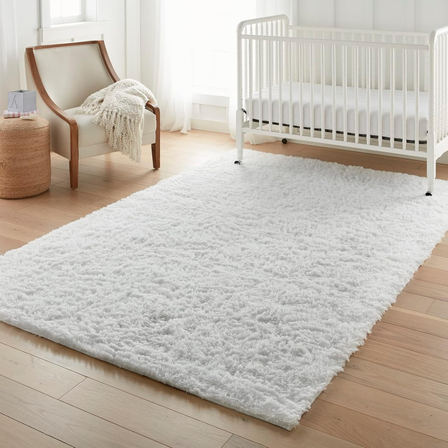 Ophanie 6x9 White Rugs for Living Room, Large Fluffy Shag Fuzzy Plush Soft Living Room Area Rugs,... | Amazon (US)