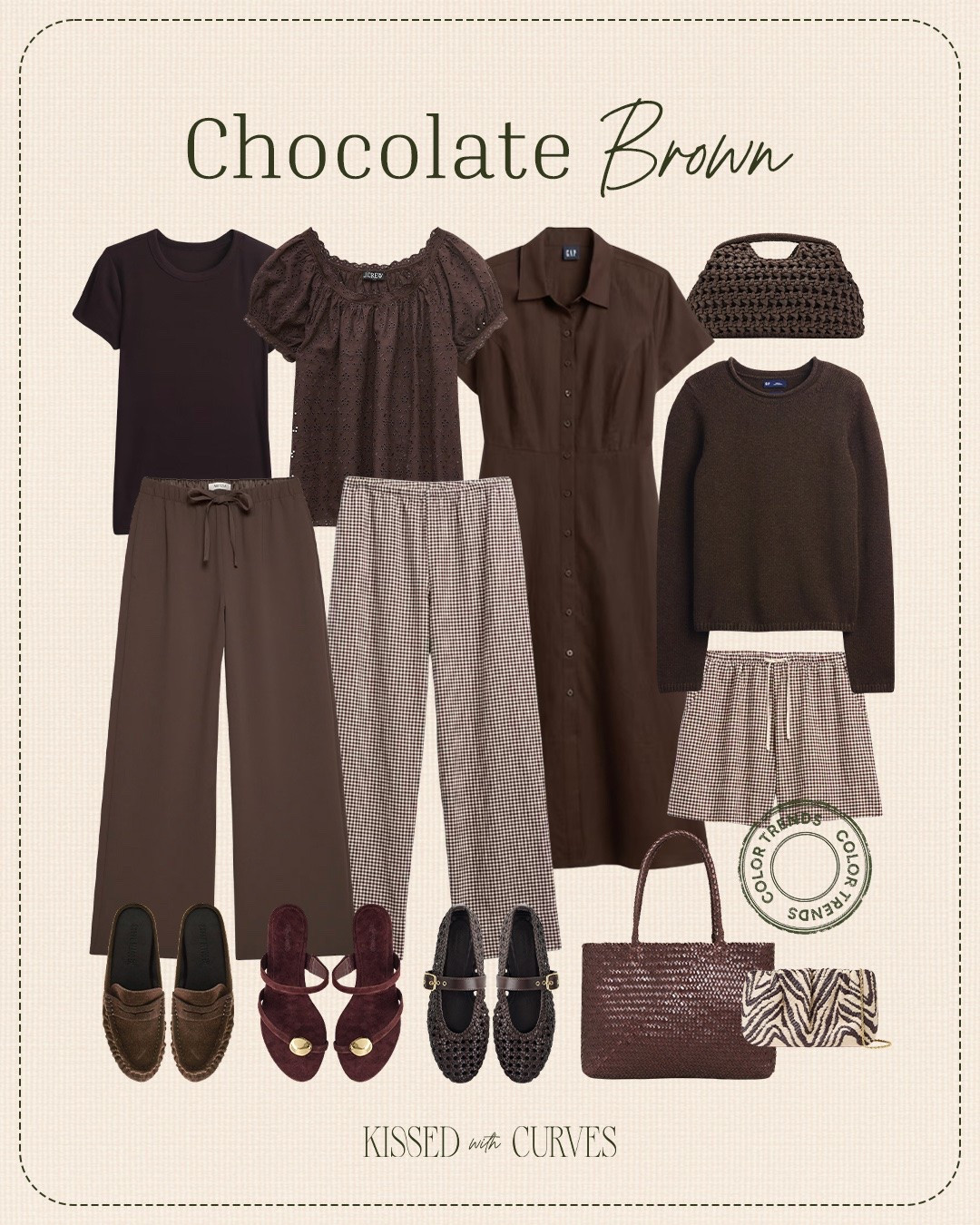 2026 Color Trend - Chocolate Brown

Lots of fun pieces to create spring and summer outfits! Sweaters, tops, tees, pants, gingham shorts, dressses, shoes, bags and accessories!

Spring outfits 2026, travel outfits, work outfits, business casual workwear, work outfits, spring dresses, date night outfits, summer outfits, vacation outfits beach

#LTKOver40 #LTKWorkwear #LTKTravel