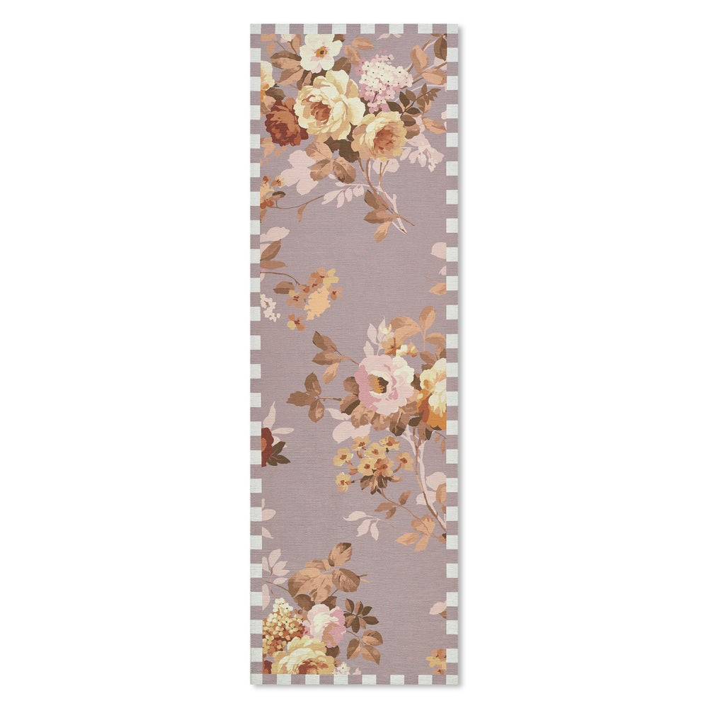 Taupe Wild Rose 2'6" x 10' Washable Runner | MacKenzie-Childs