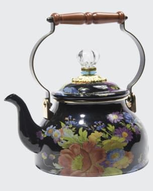 Flower Market White Two-Quart Tea Kettle | Neiman Marcus