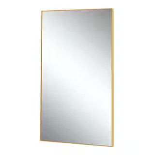 71 in. x 28 in. Classic Rectangle Metal Framed Gold Wall Mirror | The Home Depot