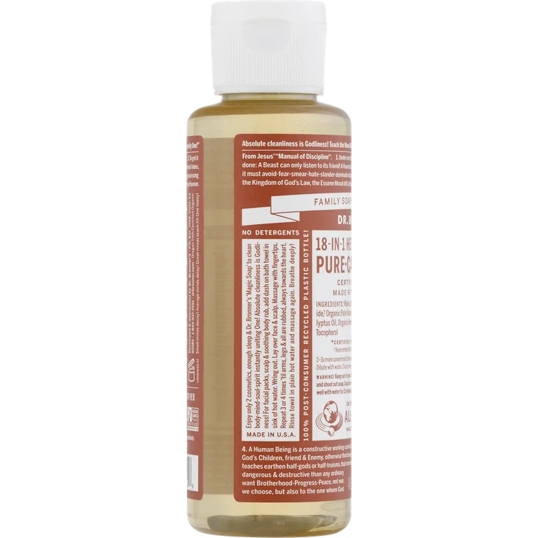 Dr. Bronner's 18-In-1 Hemp Pure-Castile Soap Eucalyptus, 4.0 FL OZ | Walmart (US)