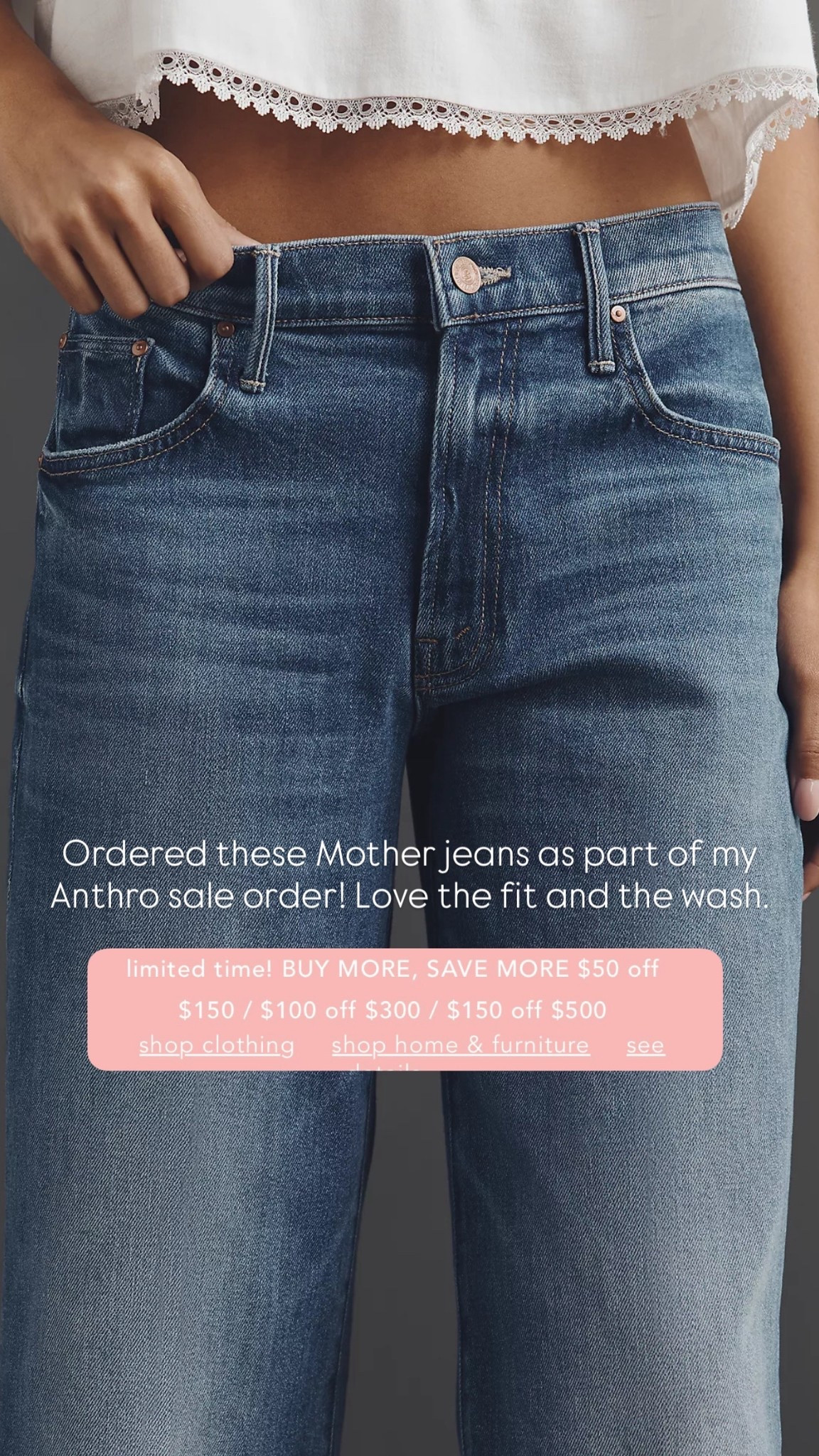 Ordered these Mother jeans as part of my Anthro sale order! Love the fit and the wash. 

#LTKootd #LTKdayinmylife #LTKSaleAlert