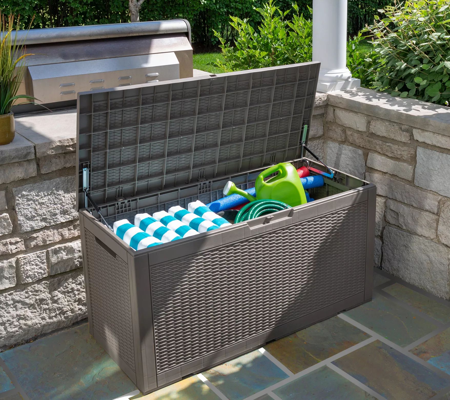 Honey-Can-Do Large Outdoor Storage Deck Box, 100 Gallon | QVC