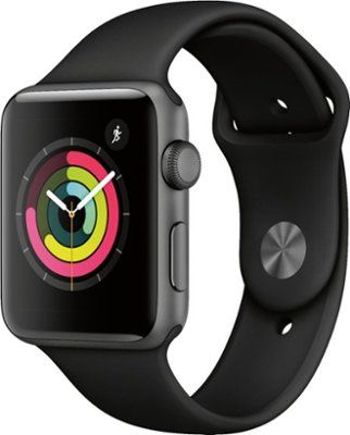 Apple Watch Series 3 (GPS) 38mm Space Gray Aluminum Case with Black Sport Band Space Gray Aluminu... | Best Buy U.S.