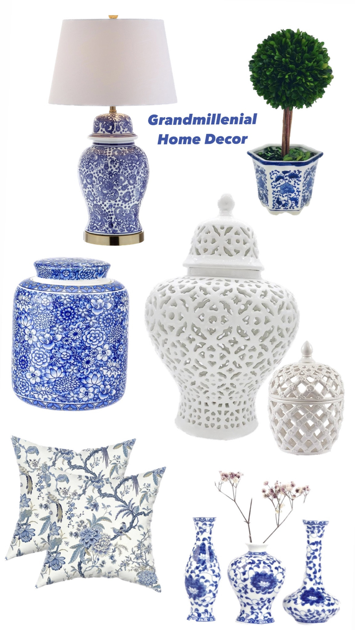 Grand millennial decor for timeless home. #whiteandblue #grandmillenial

#LTKhome #LTKstyletip #LTKFind