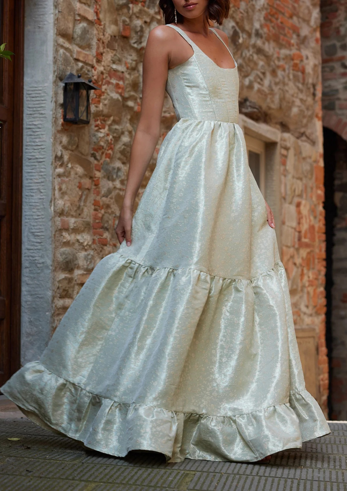 The Avery Dress in Sage Duchess | Over The Moon