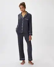 Bamboo Jersey Long Sleeve Pajama Set | Quince