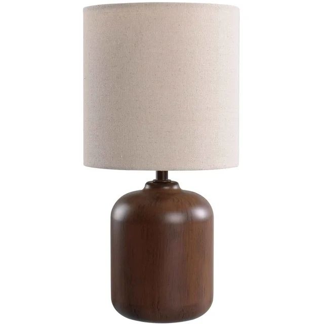 Mainstays Mini Faux Wood Table Lamp with Shade 12.75"H-Wood Finish and Traditional Style | Walmart (US)