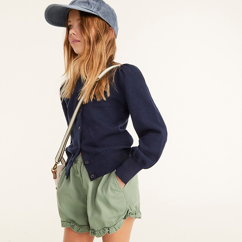Girls' ruffle pull-on short in soft chino | J. Crew US