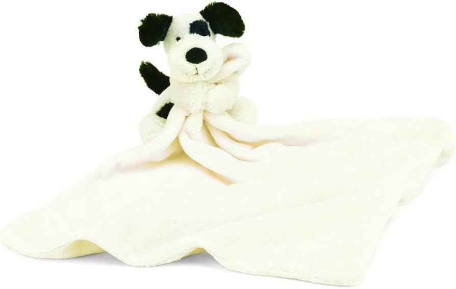 Jellycat Bashful Black and Cream Puppy Soother Stuffed Animal, 13.5 inches| Security Blanket & Lo... | Amazon (US)