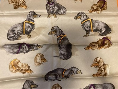 Hermes Scarf Carre 70 Basset Hound Dachshund Silk Square 27.6in Used | eBay US