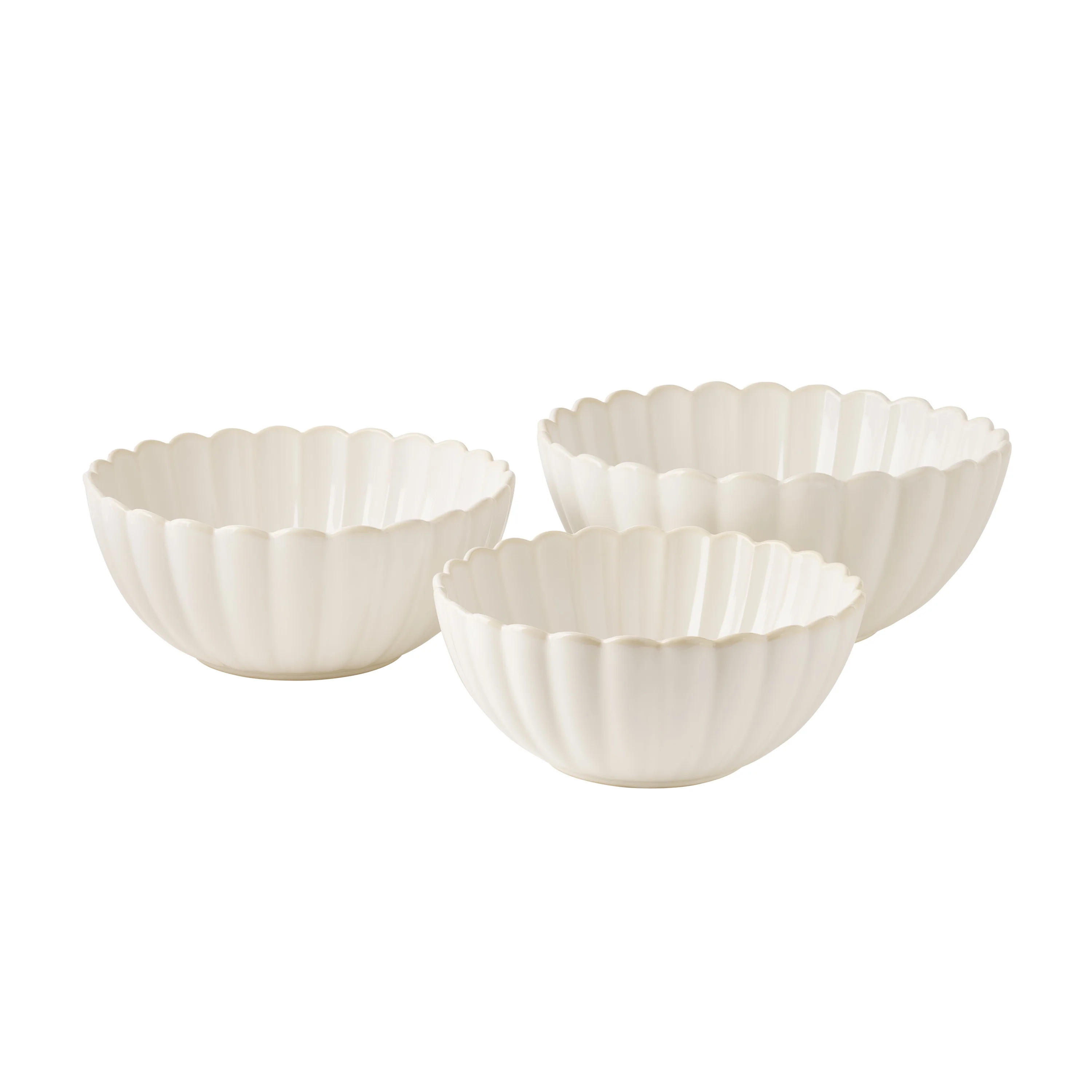 The Pioneer Woman Colette Stoneware Nesting Bowls, Cream, Set of 3 | Walmart (US)