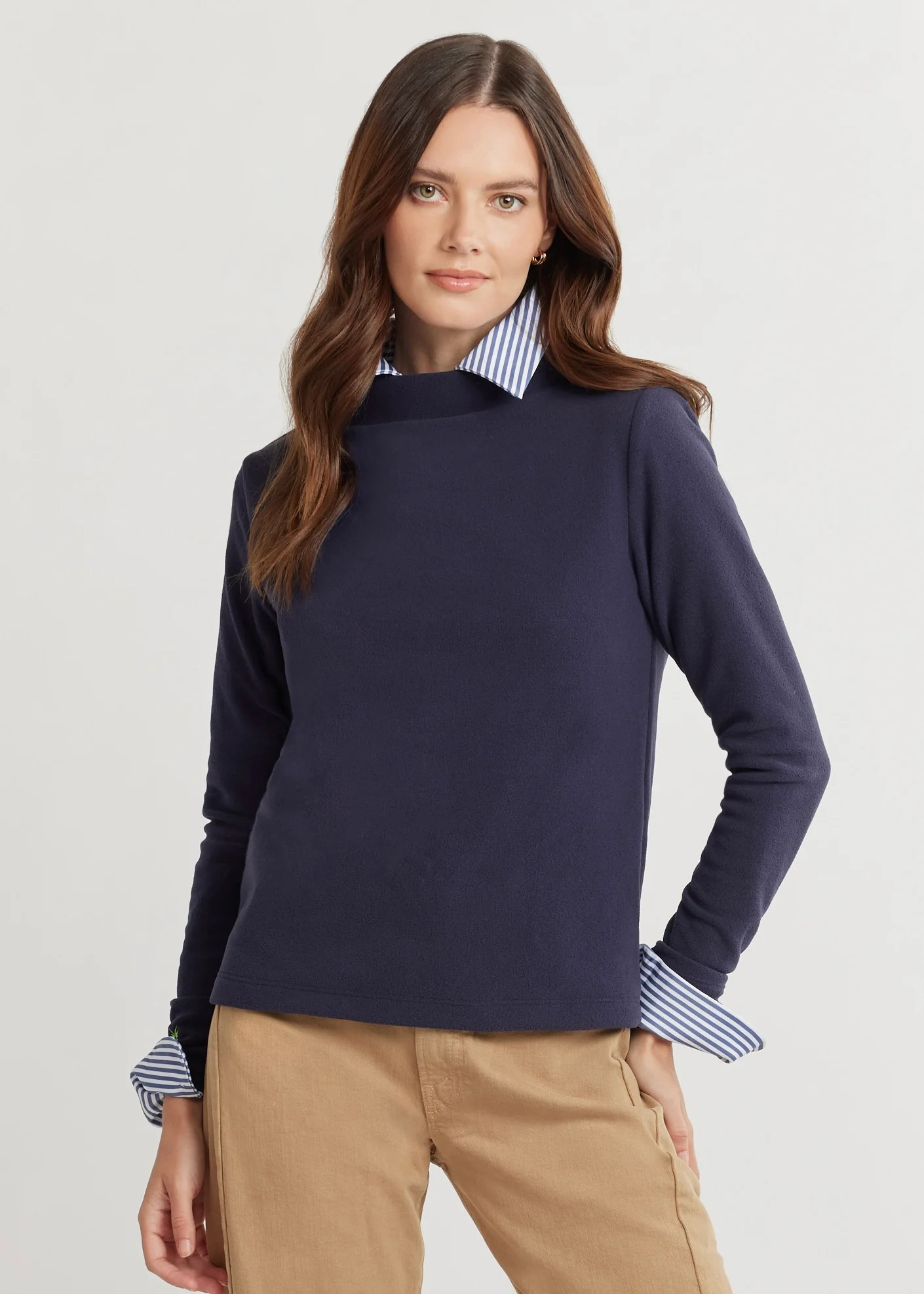 Brighton Boatneck in Terry Fleece (Navy) | Dudley Stephens